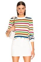 Saint Laurent Striped Pullover In White,stripes