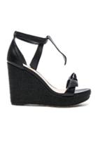 Alexandre Birman Leather Clarita 100 Platform Wedges In Black