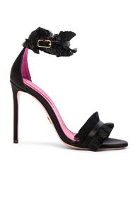 Oscar Tiye Satin Caroline Sandals In Black