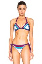 Same Swim Catch Bikini Top In White,blue