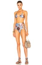 Adriana Degreas Maxi Flower Hot Pant Bikini In Blue,floral