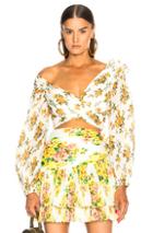 Zimmermann Golden Surfer Bodice Top In Floral,white