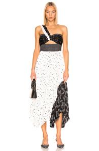 A.l.c. Aurora Dress In Black,polka Dots,white