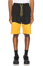 Pyer Moss Wave Panel Track Shorts In Black,yellow