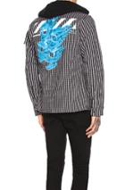 Off-white Striped Printed Hoodie Shirt In Black,stripes