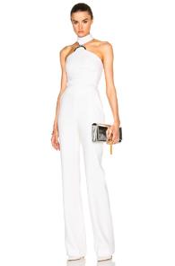 David Koma Halter Neck Jumpsuit In White