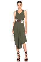 Barbara Bui Belted Asymmetrical Dress In Green