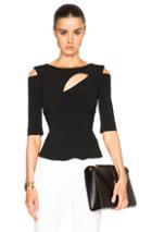 Roland Mouret Bridley Stretch Double Crepe Top In Black