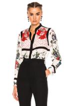 Alexander Mcqueen Printed Blouse In Floral,white