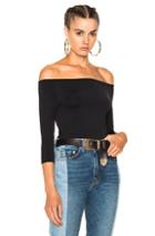 Helmut Lang Off Shoulder Long Sleeve Top In Black