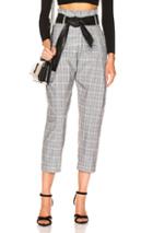 Marissa Webb Anders Pant With Leather Belt In Gray,plaid