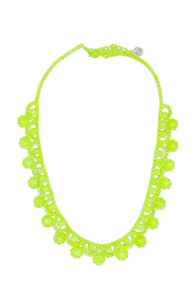 Tom Binns Neo Neon Hand Painted Rhodium Necklace In Yellow,neon