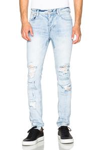 Stampd Repaired 5 Pocket Denim In Blue