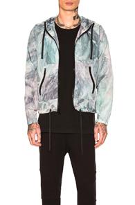 John Elliott Tie Dye Shell Jacket In Blue,ombre & Tie Dye