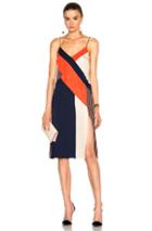 Diane Von Furstenberg Frederica Slip Dress In Blue,orange,abstract