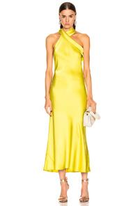 Galvan Cropped Pandora Dress In Yellow