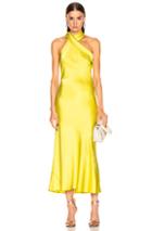 Galvan Cropped Pandora Dress In Yellow