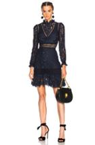 Sea Lace Embroidered Dress In Blue