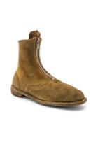 Guidi Suede Stag Front Zip Boots In Brown