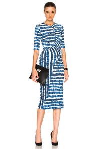 Preen By Thornton Bregazzi Marlena Dress In Blue,ombre & Tie Dye,white
