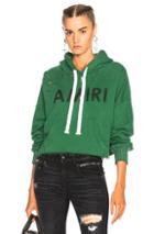 Amiri Cropped Hoodie In Green