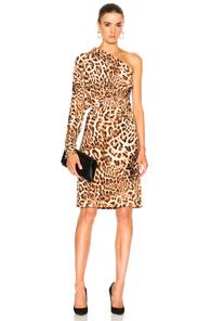 Norma Kamali All In One Dress In Animal Print,brown,neutrals