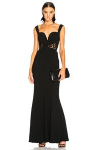 Alexander Mcqueen Sleeveless Bustier Gown In Black