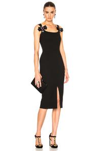 Dolce & Gabbana Crepe Stretch Jewel Dress In Black