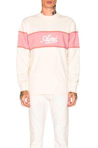 Aime Leon Dore Rugby Crewneck In Pink,white