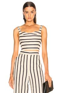 Veronica Beard Bustier Top In Neutrals,stripes