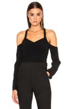 Proenza Schouler Satin Back Crepe Off Shoulder Top In Black