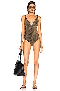 Alix Surfside Glitter Swimsuit In Metallic