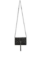 Saint Laurent Crystal Embellished Kate Tassel Chain Wallet In Black
