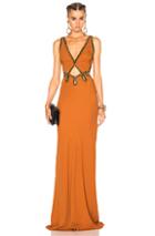 Roberto Cavalli Woven Gown In Orange