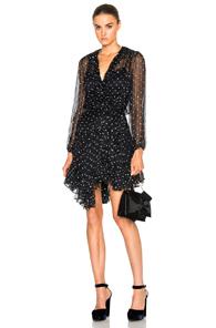 Zimmermann Adorn Ruffle Wrap Dress In Blue,geometric Print