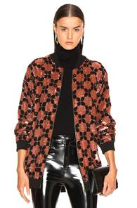 Retrofete Holly Bomber Jacket In Black,pink,plaid