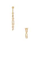 Alexander Wang Small Letter Earrings In Metallic