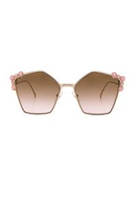 Fendi Step Arm Geometric Sunglasses In Metallics
