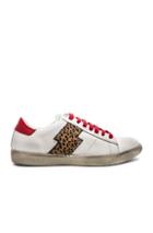 Amiri Viper Leopard Calf Hair Low Sneakers In White