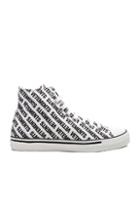 Vetements Printed Canvas High Top Sneakers In White
