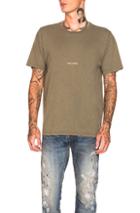 Saint Laurent Logo Tee In Green