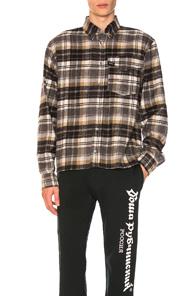 Gosha Rubchinskiy Check Flannel Shirt In Checkered & Plaid,gray
