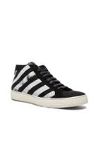 Off-white Diagonals Mid Suede Sneakers In Black,stripes