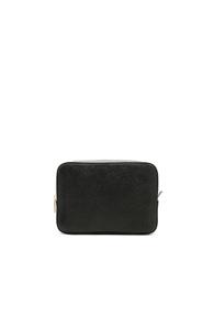 Thom Browne Pebble Grain Wash Bag In Black