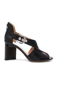 Maison Margiela Leather Buckle Heels In Black