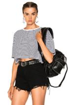T By Alexander Wang Short Sleeve Drop Shoulder Tee In Blue,stripes,white