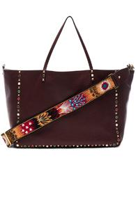 Valentino Large Rockstud Tote In Red