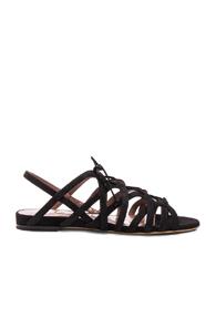 Tabitha Simmons Suede Emmie Sandals In Black