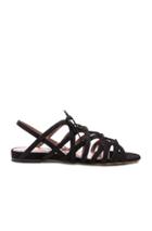 Tabitha Simmons Suede Emmie Sandals In Black