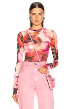 Msgm Sheer Blouse In Floral,pink